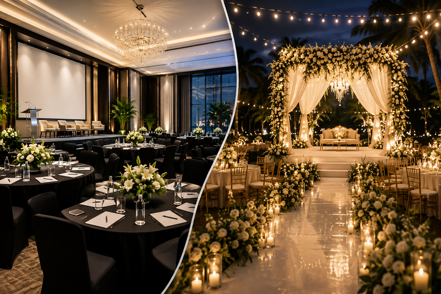 Wedding aisle floral arrangement design, Kerala